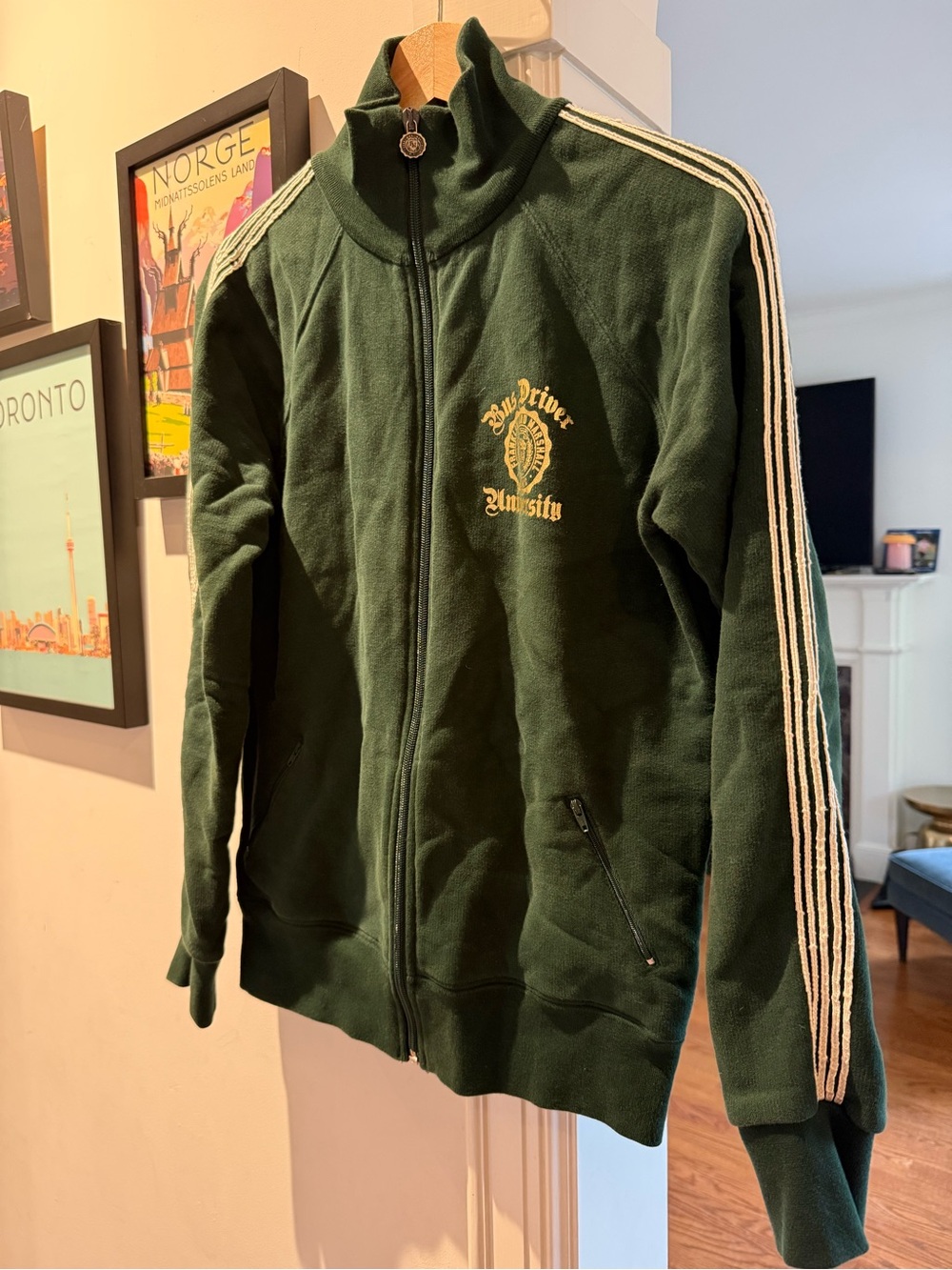 Vintage Franklin & Marshall Forest Green Varsity Track Jacket - Made in Italy